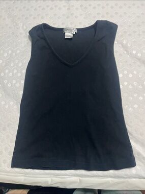 Spiegel Black V-Neck Tank Top